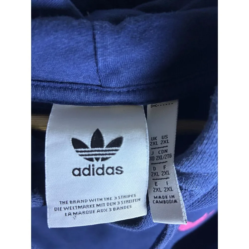 Adidas Originals Heavyweight Dinosaur Graphic Hoodie Men's 2XL Blue